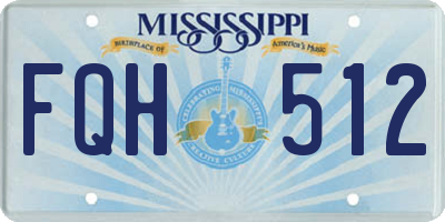 MS license plate FQH512