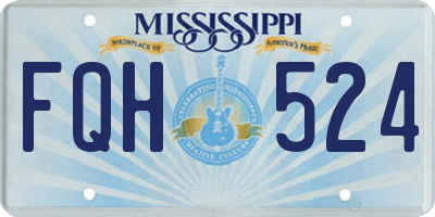 MS license plate FQH524