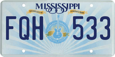 MS license plate FQH533