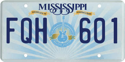 MS license plate FQH601