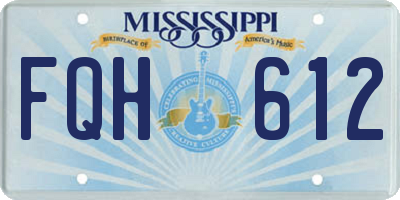MS license plate FQH612