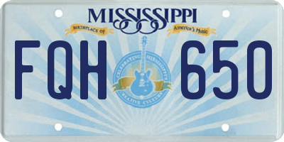 MS license plate FQH650