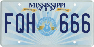 MS license plate FQH666