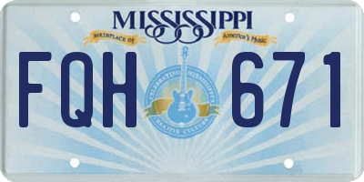 MS license plate FQH671