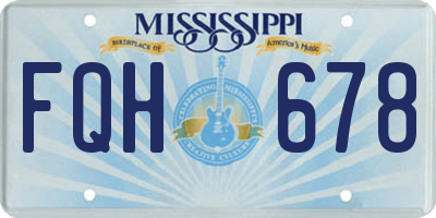 MS license plate FQH678