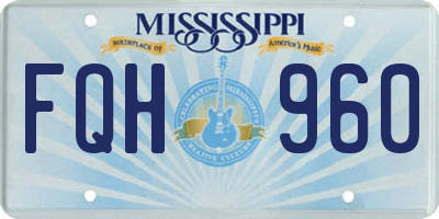 MS license plate FQH960