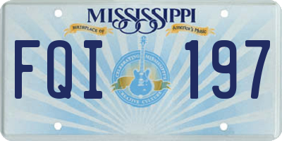 MS license plate FQI197