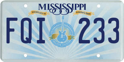 MS license plate FQI233