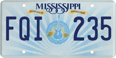 MS license plate FQI235