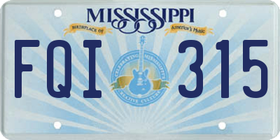 MS license plate FQI315