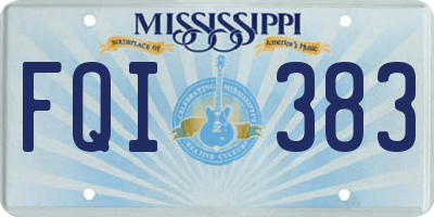 MS license plate FQI383