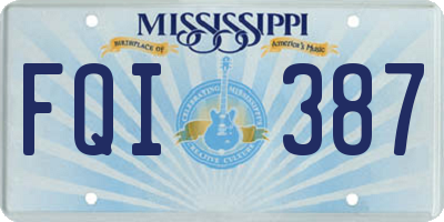 MS license plate FQI387