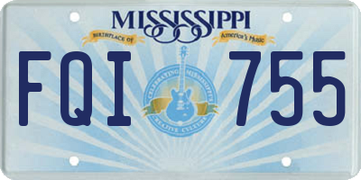 MS license plate FQI755