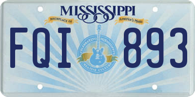 MS license plate FQI893