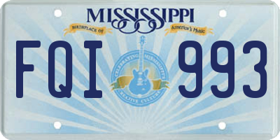 MS license plate FQI993