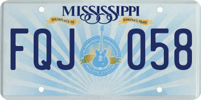 MS license plate FQJ058