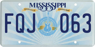 MS license plate FQJ063