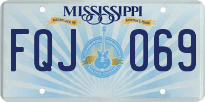 MS license plate FQJ069