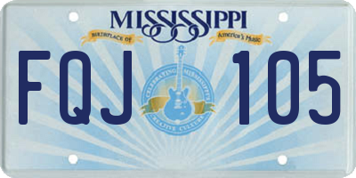 MS license plate FQJ105