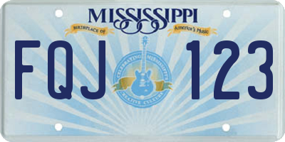 MS license plate FQJ123