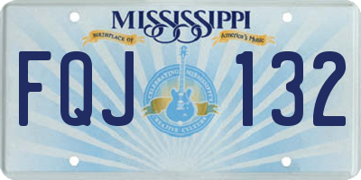 MS license plate FQJ132