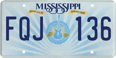 MS license plate FQJ136