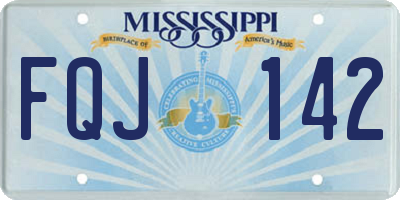 MS license plate FQJ142