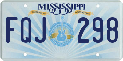 MS license plate FQJ298
