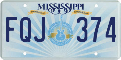 MS license plate FQJ374