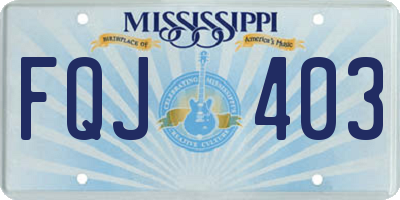 MS license plate FQJ403