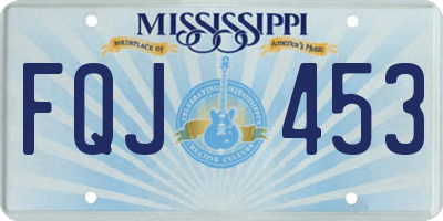 MS license plate FQJ453