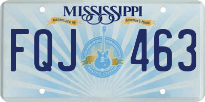 MS license plate FQJ463