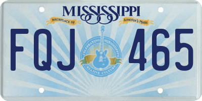 MS license plate FQJ465