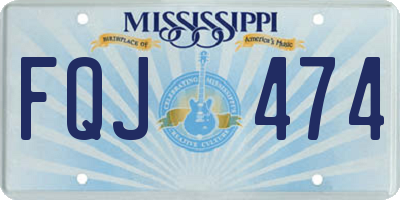 MS license plate FQJ474