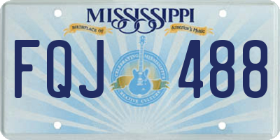 MS license plate FQJ488