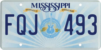 MS license plate FQJ493