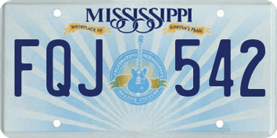 MS license plate FQJ542