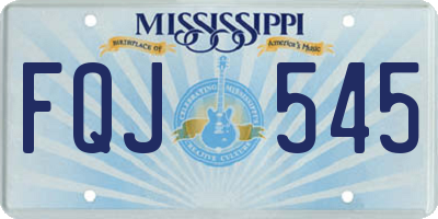 MS license plate FQJ545