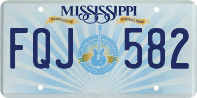 MS license plate FQJ582