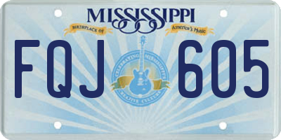 MS license plate FQJ605