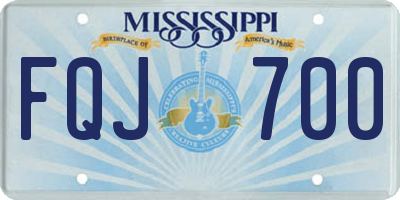 MS license plate FQJ700