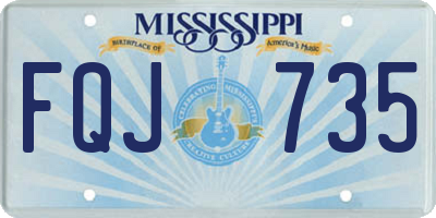 MS license plate FQJ735