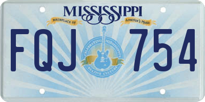 MS license plate FQJ754
