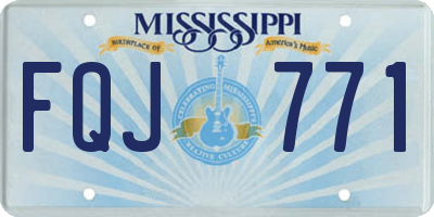 MS license plate FQJ771