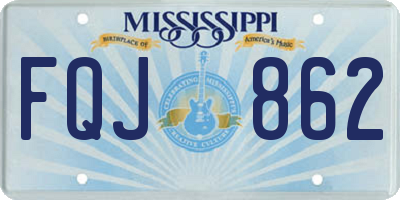 MS license plate FQJ862