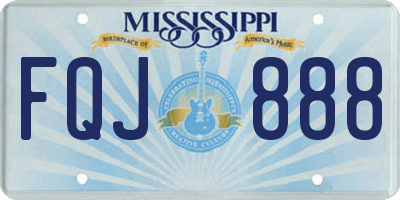 MS license plate FQJ888
