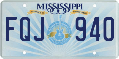 MS license plate FQJ940