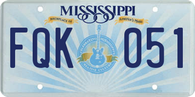 MS license plate FQK051