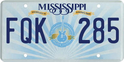 MS license plate FQK285