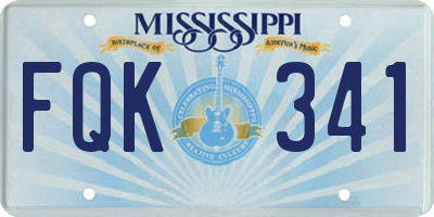 MS license plate FQK341